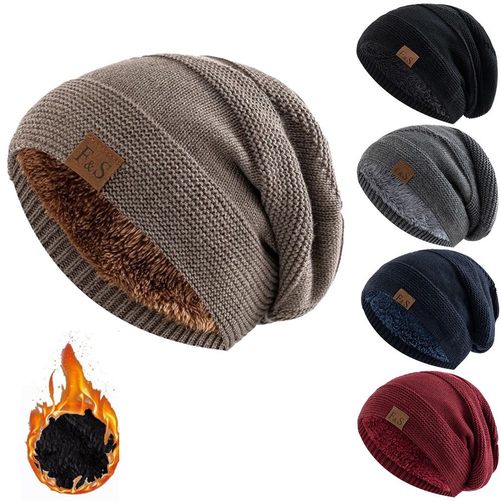 Beanie Cuffed Knit - หมวกบีนนี่กันหนาวบุขนเฟอร์ สไตล์ลำลอง นุ่ม กันลม ทรงหลวม ดีไซน์พับขอบ