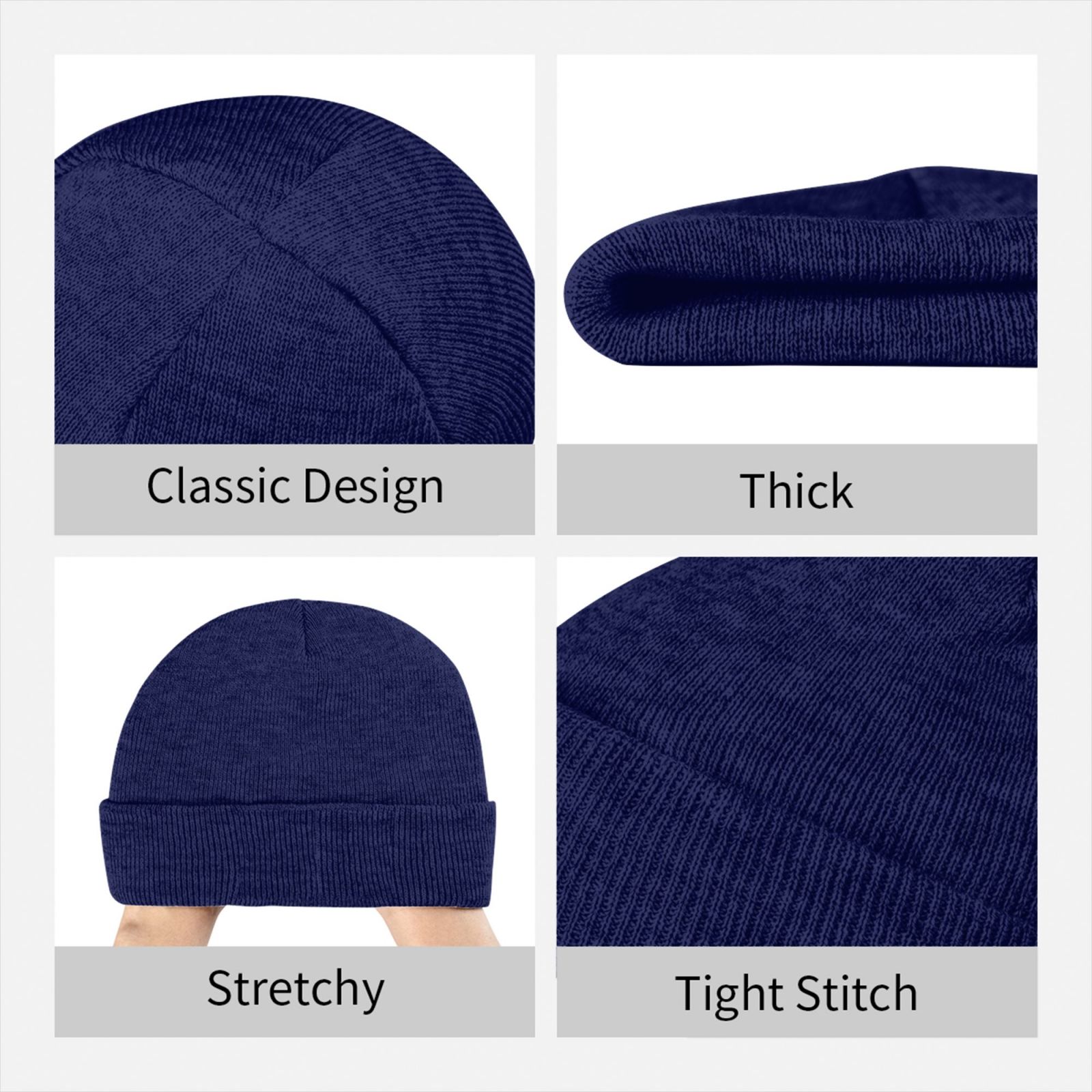 หมวกบีนนี่สั่งทำพิเศษ หมวกไหมพ - Beanie Cuffed Knit บทวิจารณ์และราคา