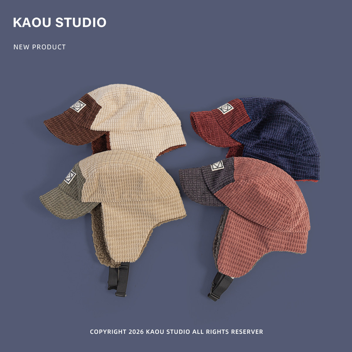 หมวกทรงนักบินสไตล์วินเทจผ้าลูก - Corduroy Cap 5 Panel บทวิจารณ์และราคา