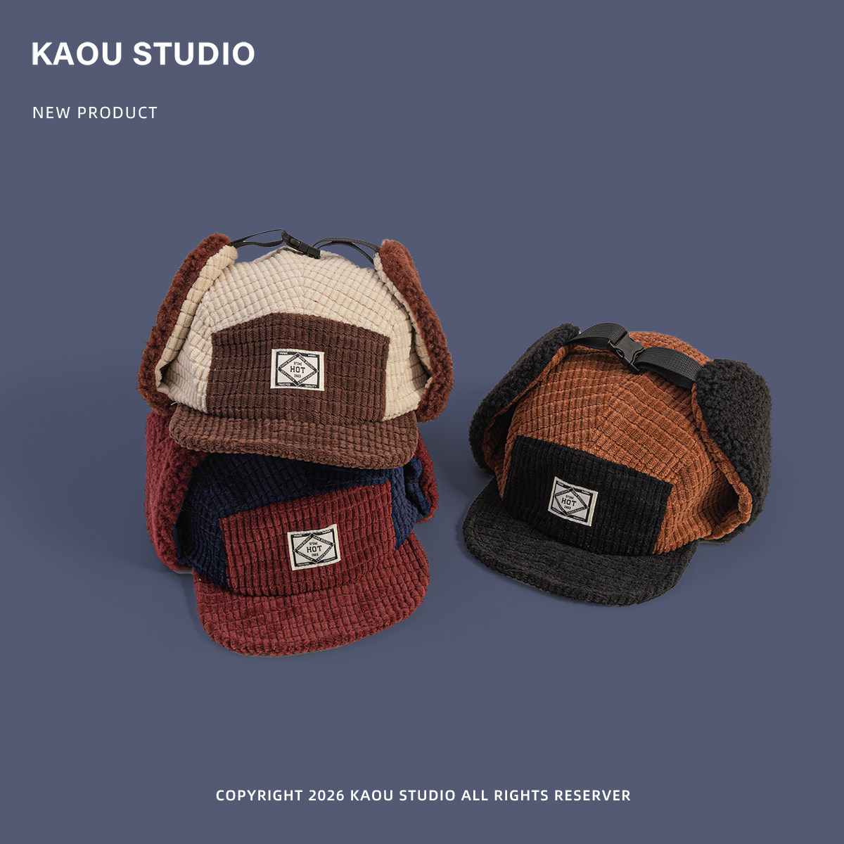 หมวกทรงนักบินสไตล์วินเทจผ้าลูก - Corduroy Cap 5 Panel บทวิจารณ์และราคา